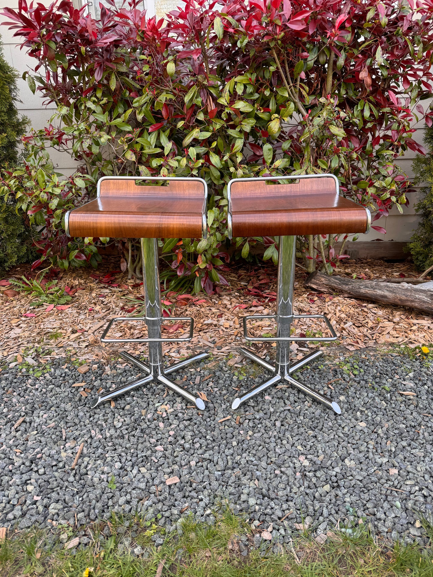 The Bentwood & Chrome Stools