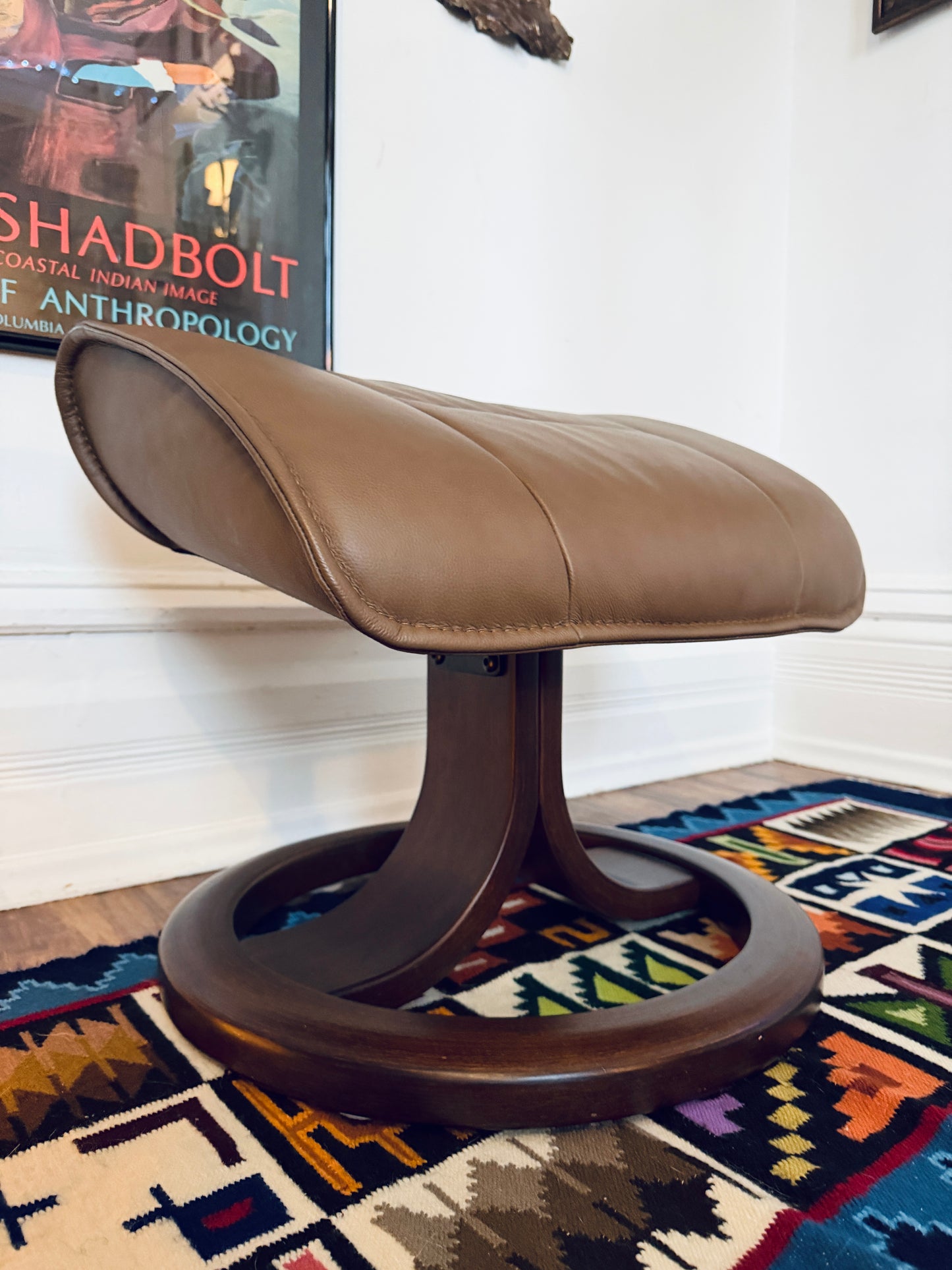 Stressless Style Leather Ottoman