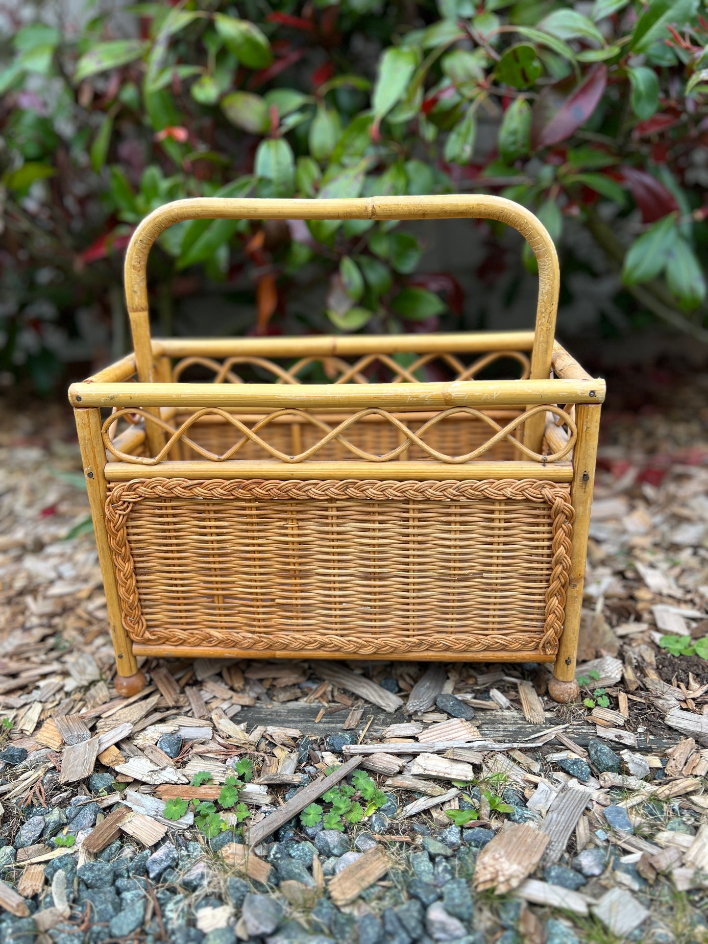 Funky Wicker Magazine/Vinyl Basket