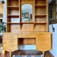 Vintage MCM Style Oak Desk & Hutch