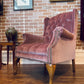 Vintage Pink Velvet Armchair