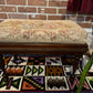 Vintage Dark Solid Oak Ottoman