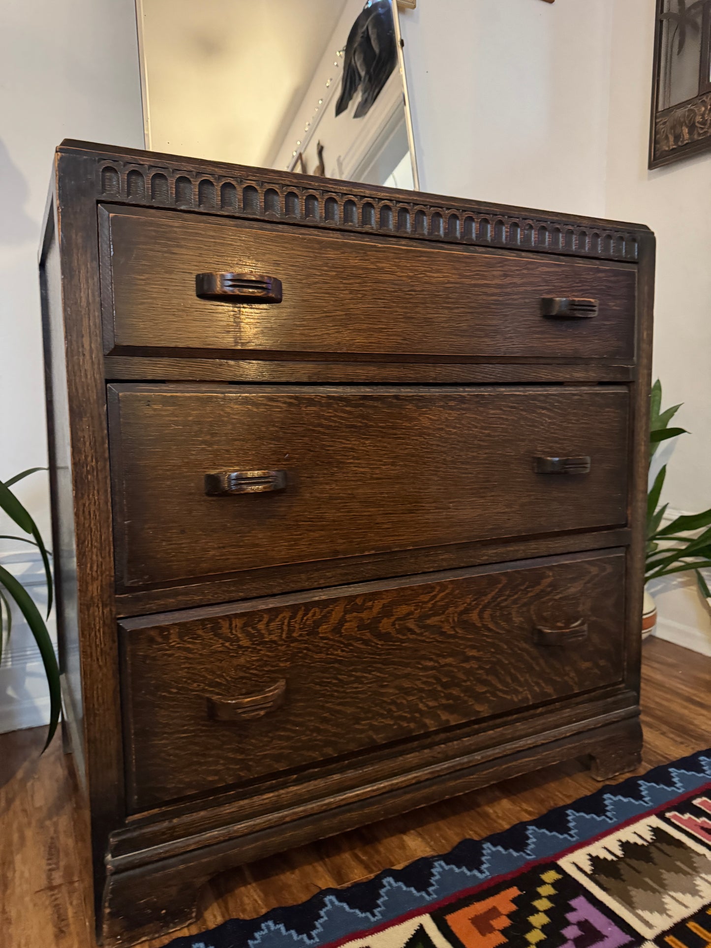 Vintage Arts & Crafts Solid Oak Dresser