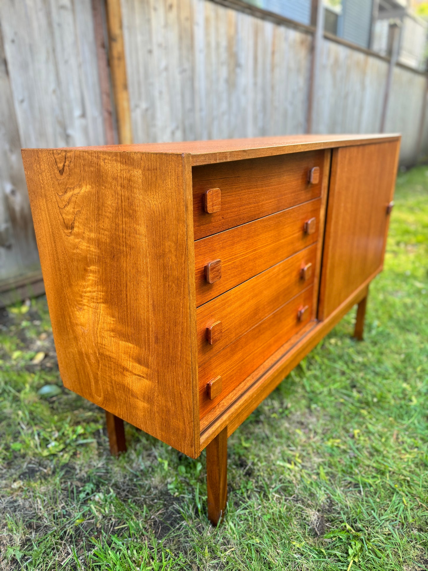 Vintage Domino Mobler Compact Teak Credenza