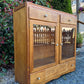 Vintage Wood Glass Door Cabinet