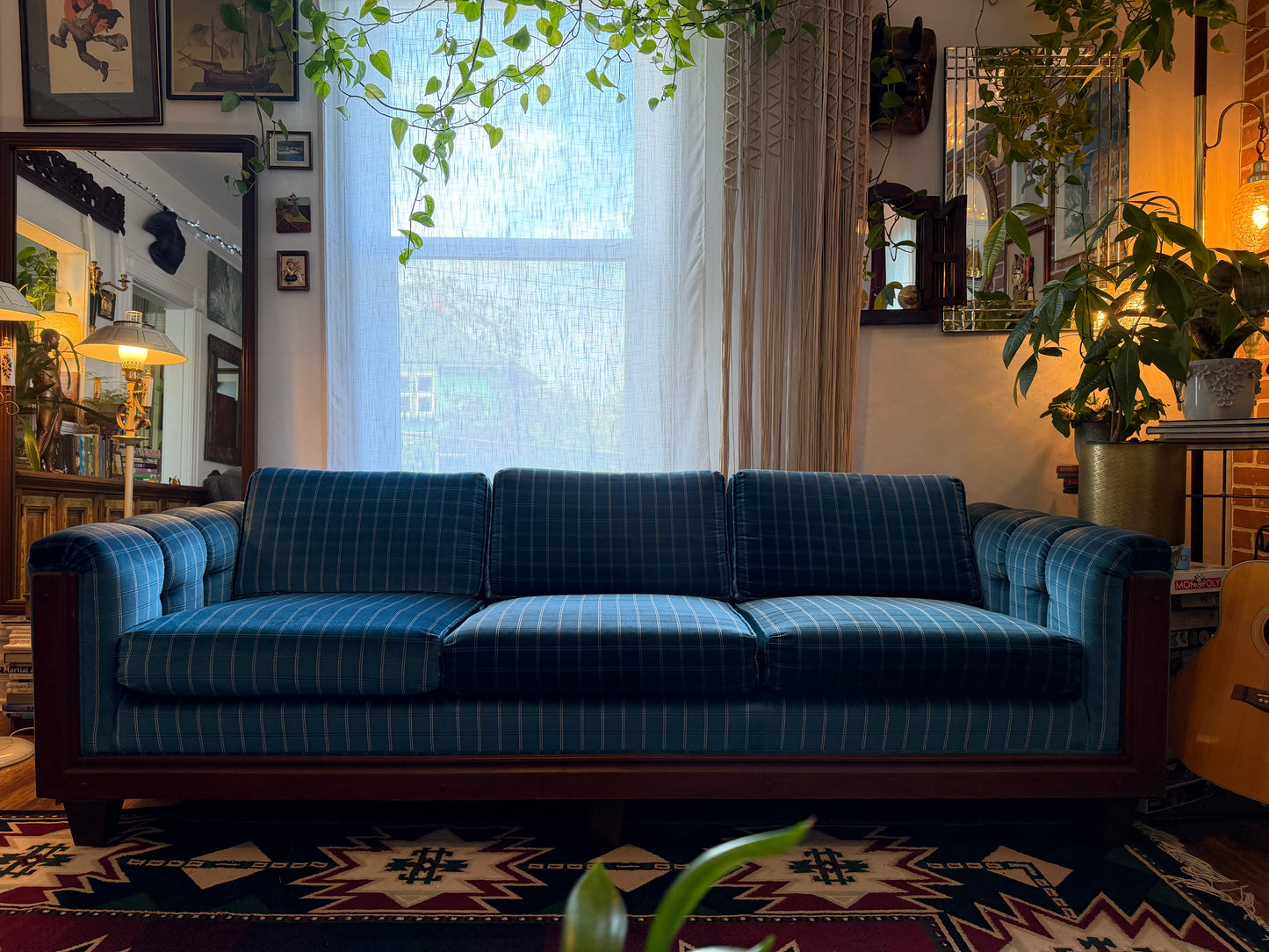 Vintage Blue Midcentury Sofa