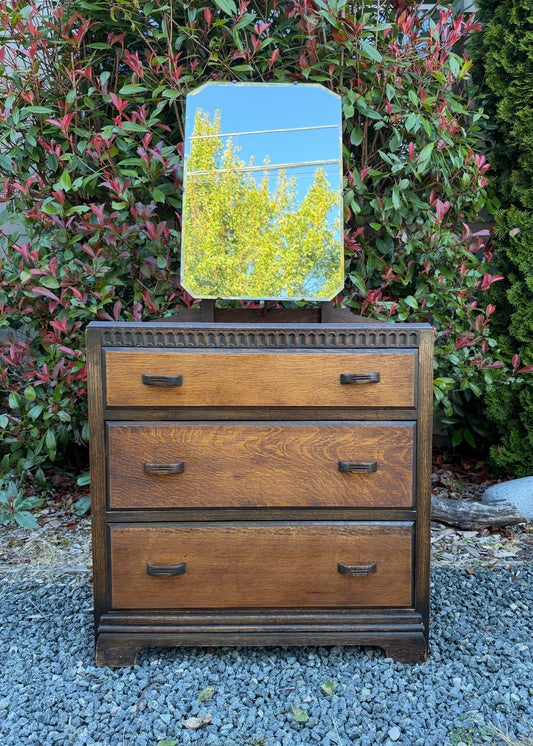Vintage Arts & Crafts Solid Oak Dresser
