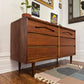 1960s Restored Walnut Dresser Credenza