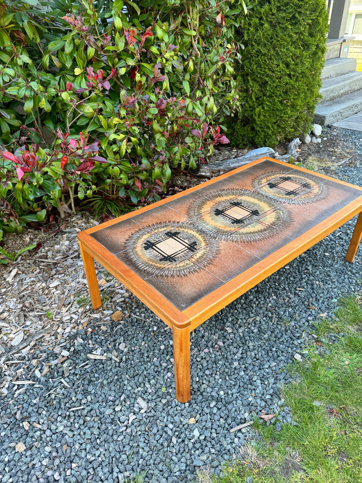 Johannes Anderson Danish Teak Tile Coffee Table