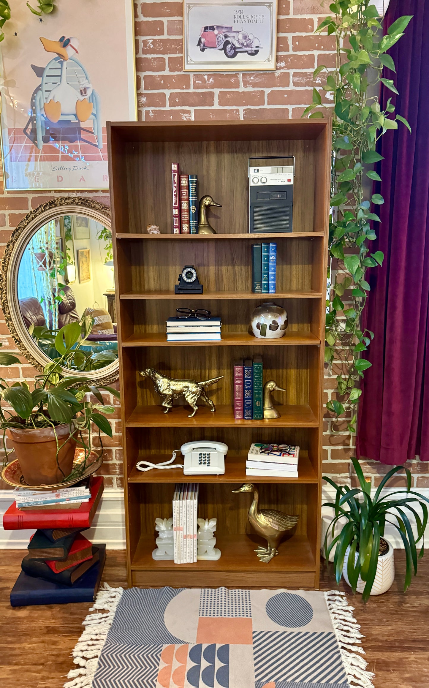 Vintage Teak Adjustable Bookshelf