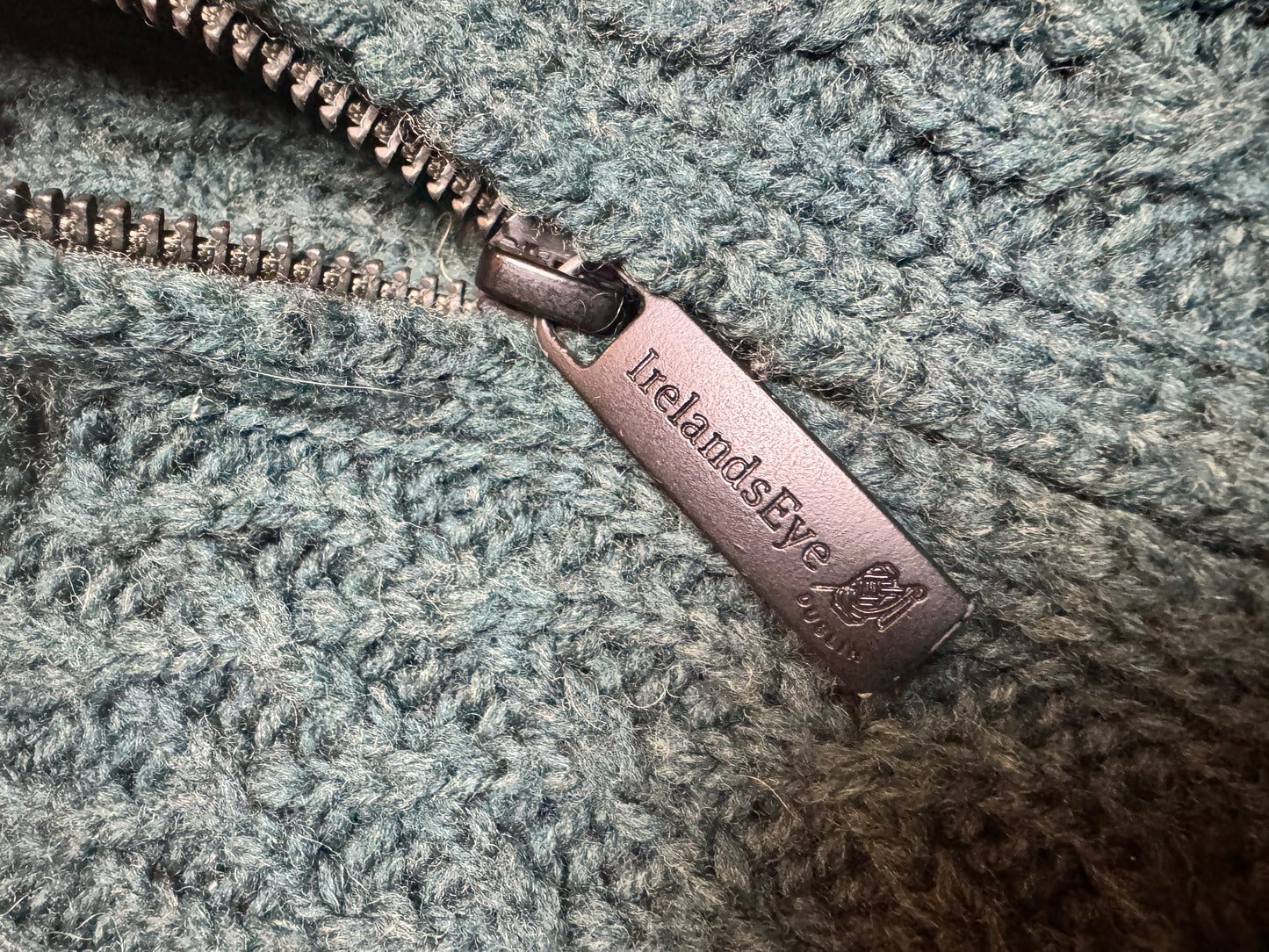 Green Irish Wool Fisherman Cardigan