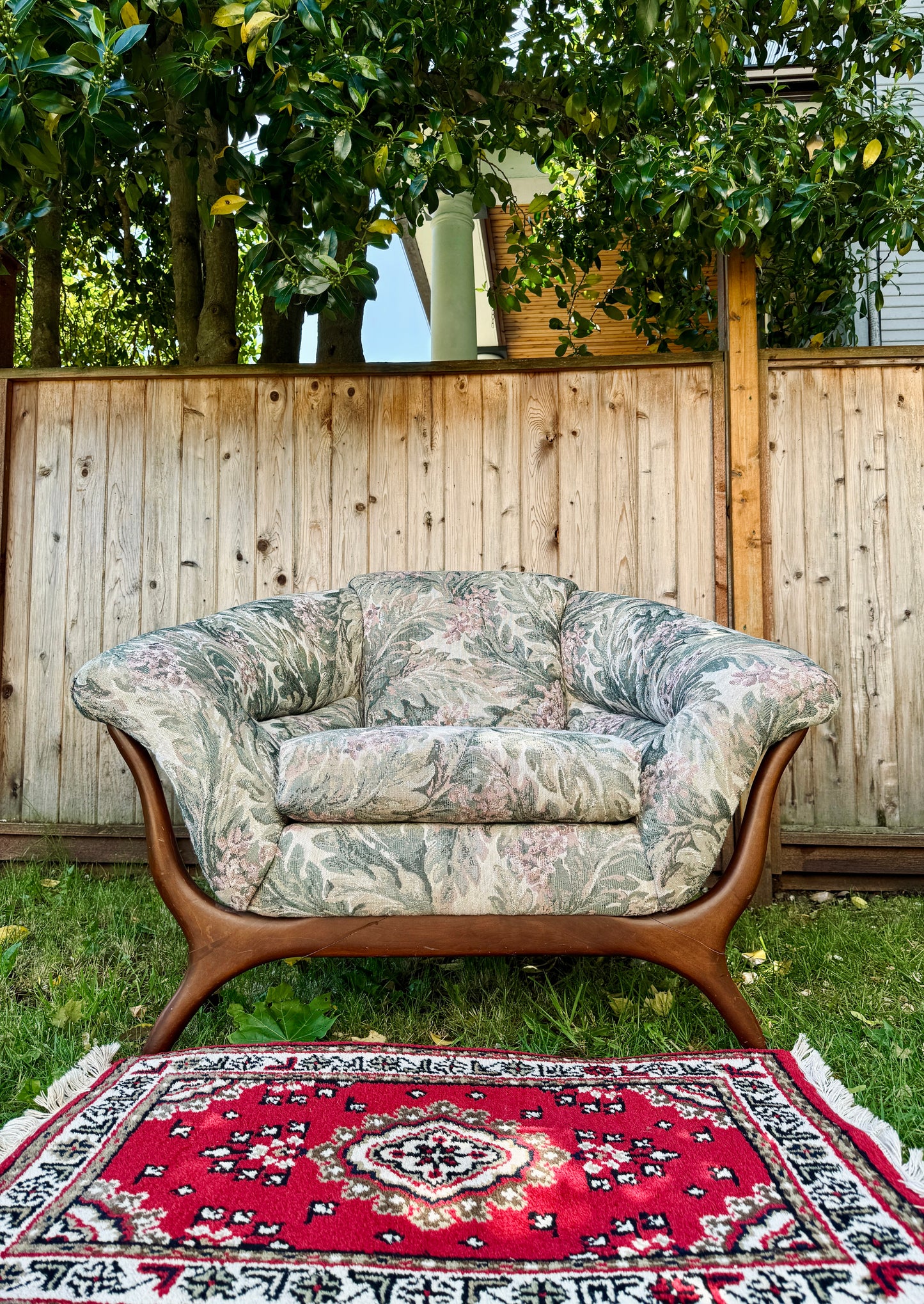 Vintage MCM Walnut Sofa Set