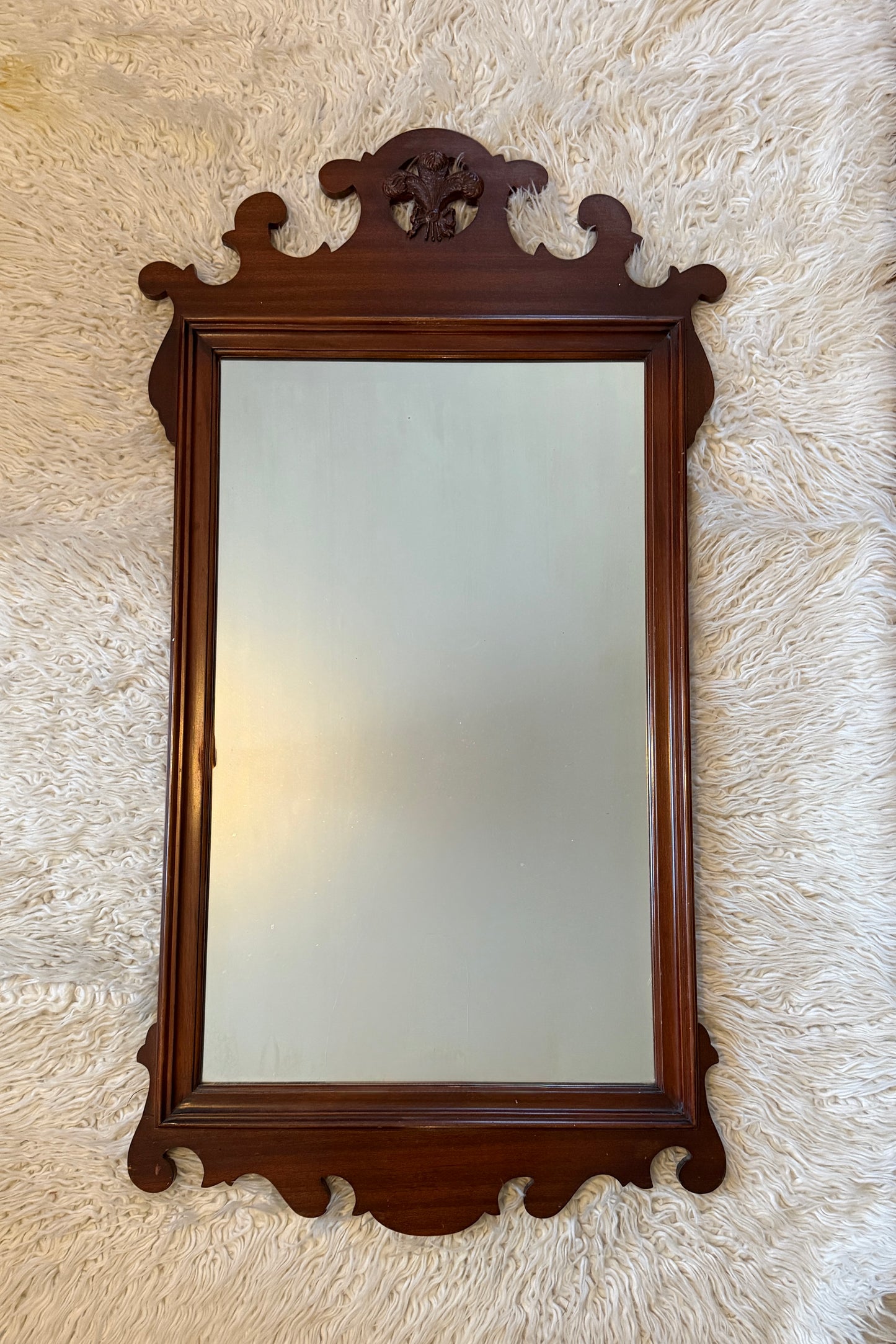 Vintage Solid Walnut Wood Mirror