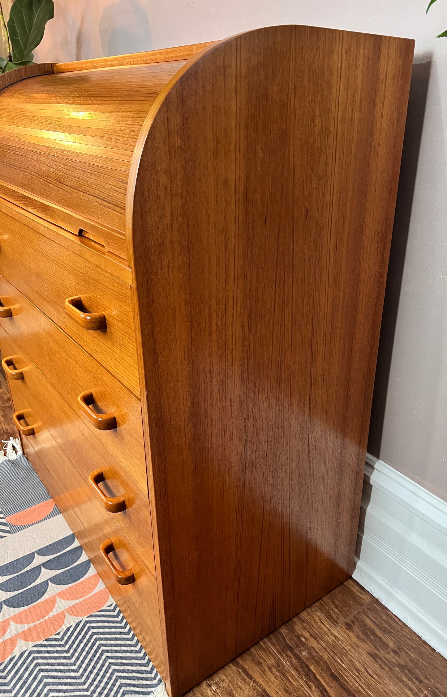 The Maja Teak Roll Top Desk