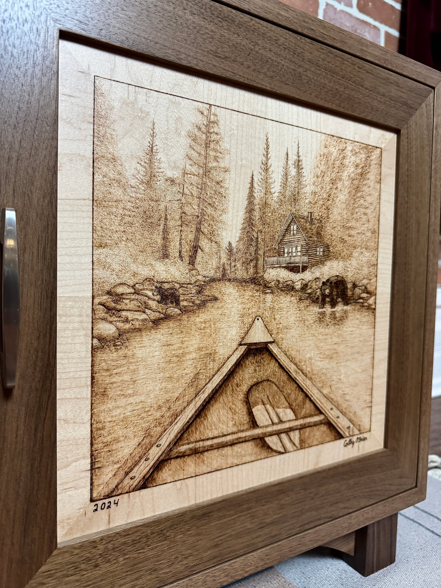 Custom Made Walnut & Maple Cabinet