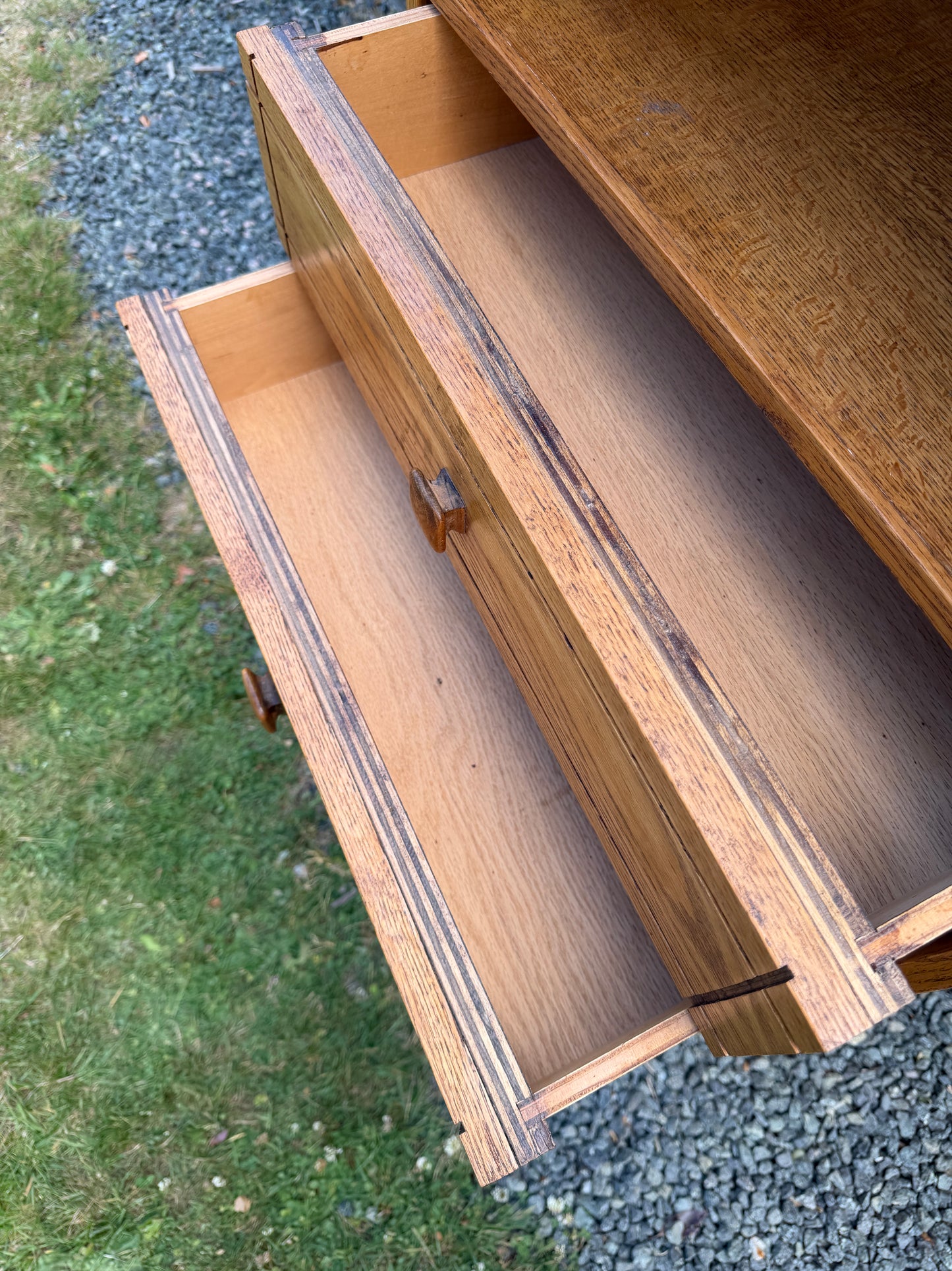 Vintage Oak Bookshelf W/ Drawers