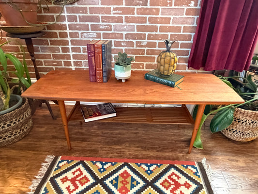 Vintage Teak Surfboard Style Coffee Table