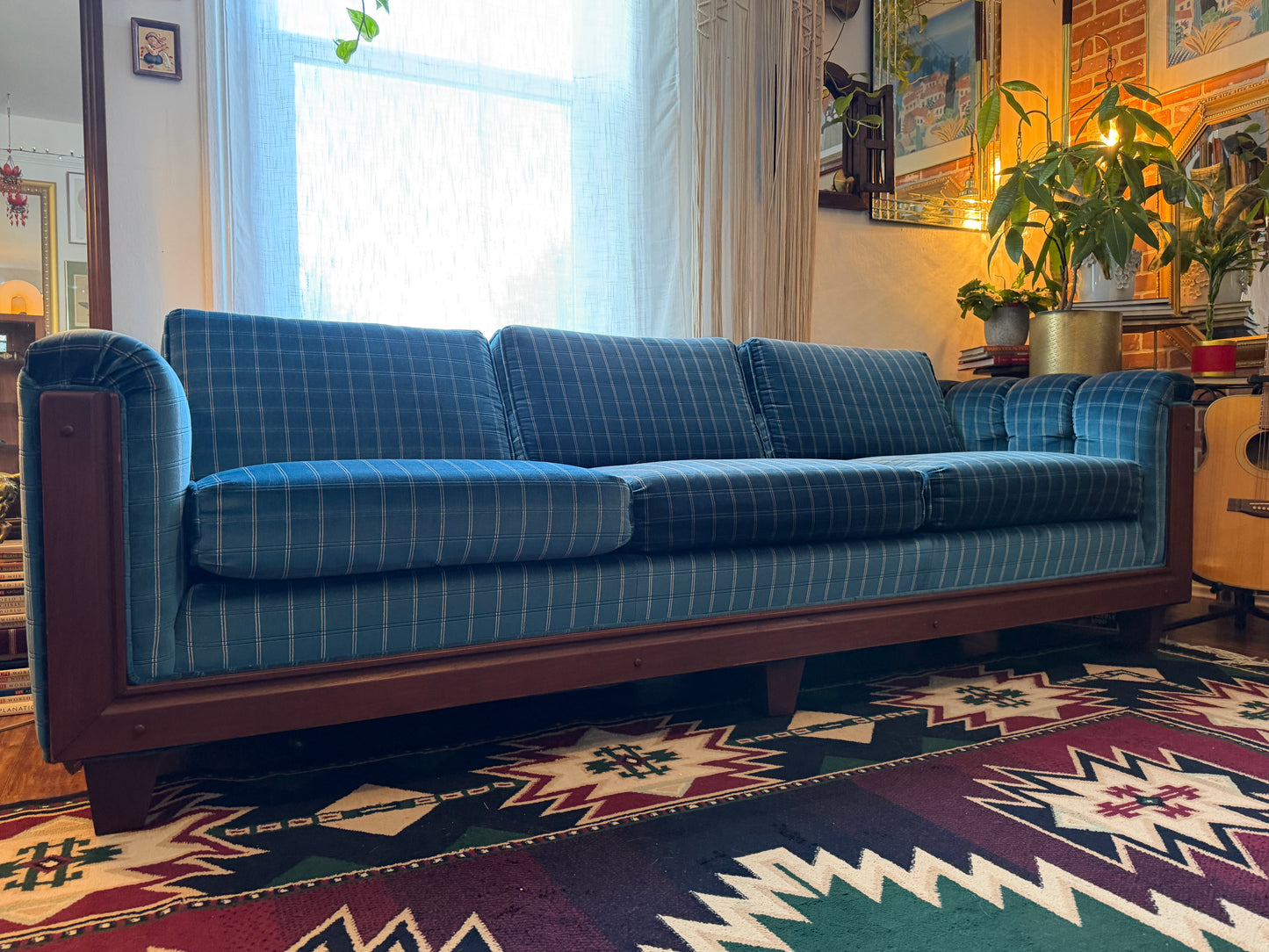 Vintage Blue Midcentury Sofa