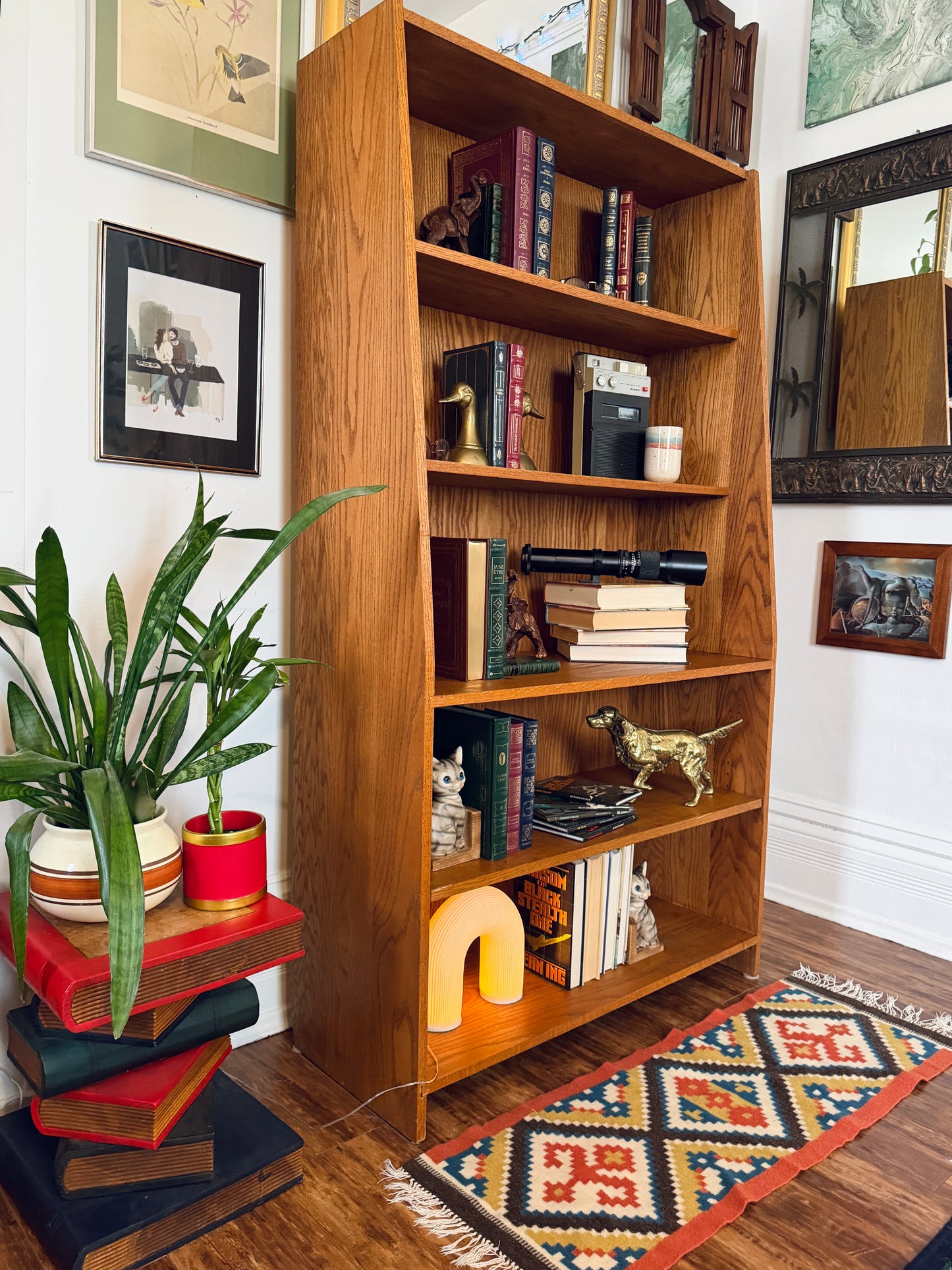 Vintage Solid Oak Bookshelf