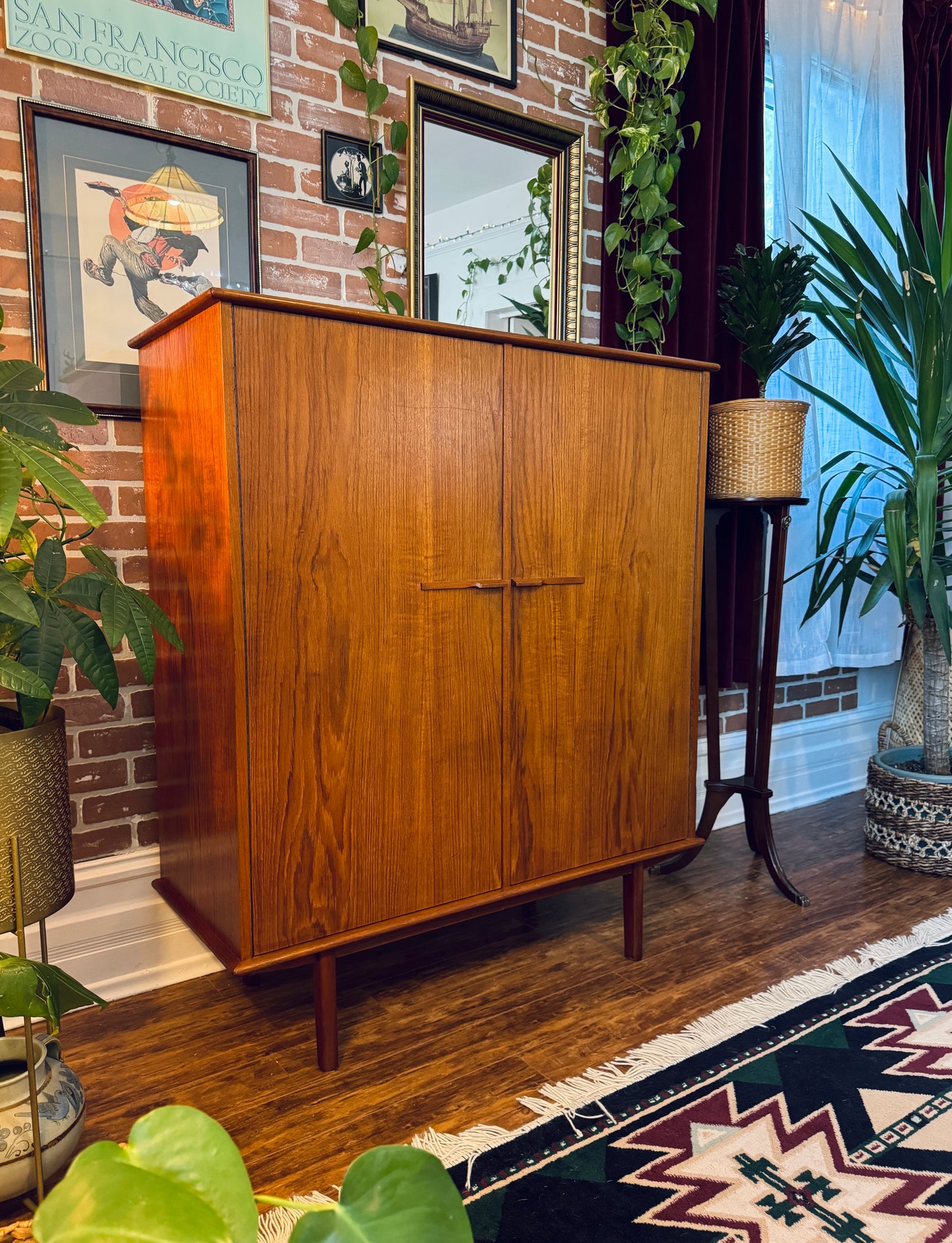 Vintage Danish Teak Armoire Dresser