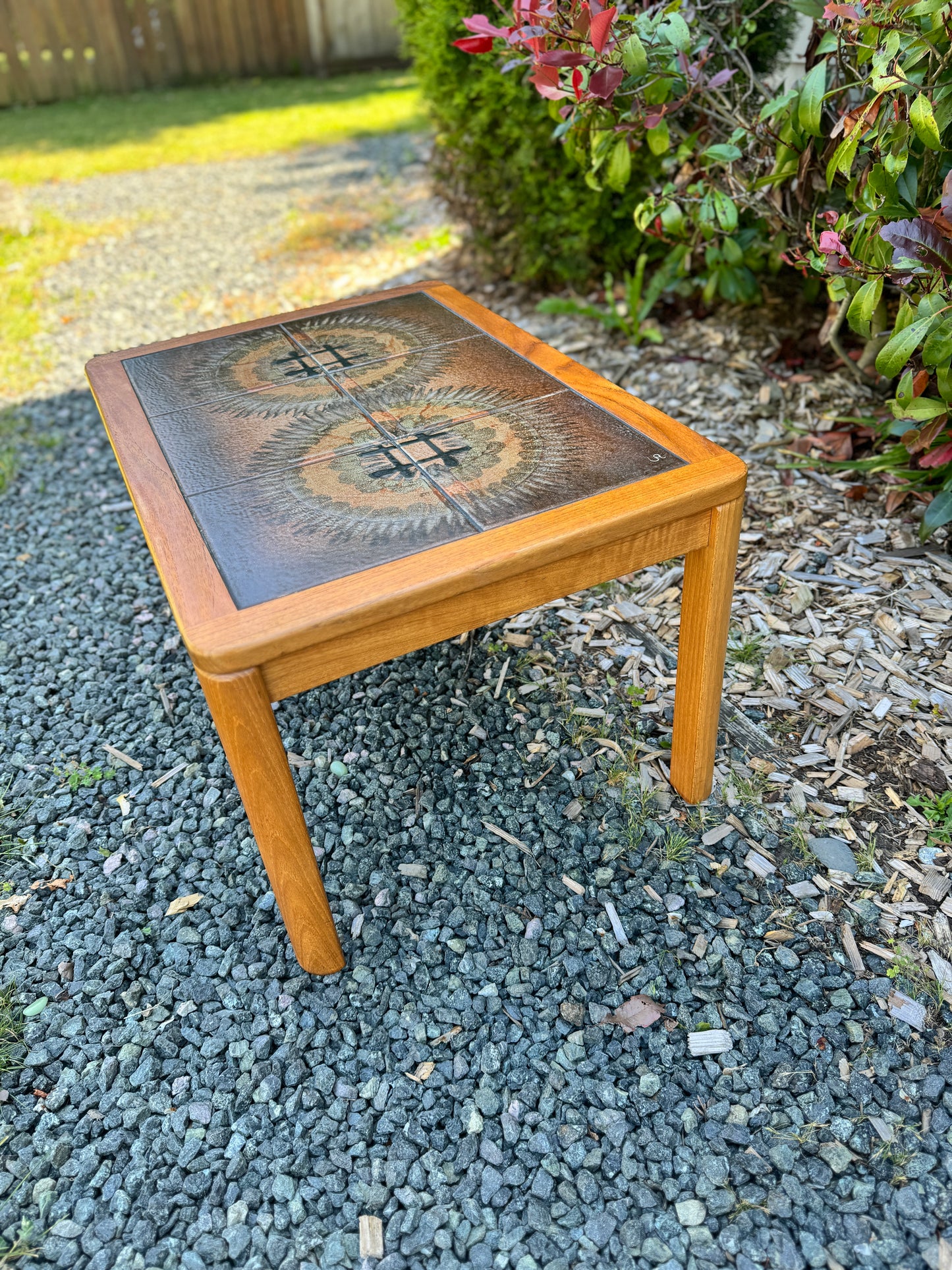Johannes Anderson Small Signed Teak Tile Coffee Table