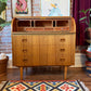Vintage Swedish Teak Roll Top Desk