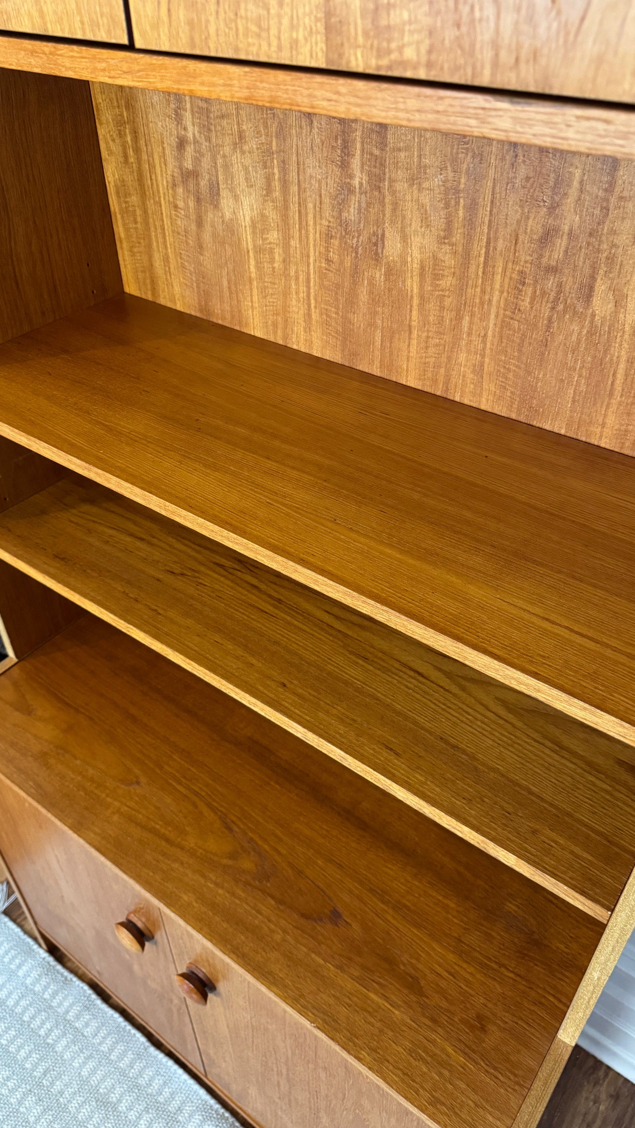 Vintage Teak 2 Cabinet Bookshelf