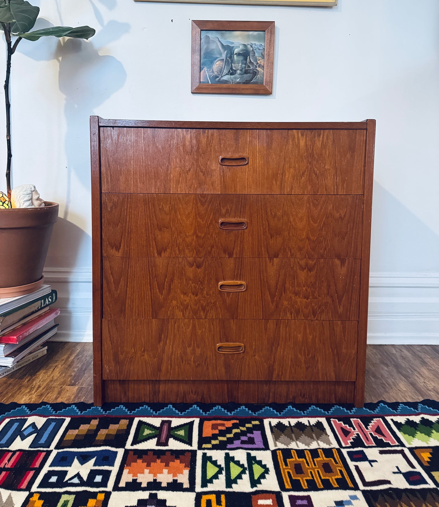 Vintage Teak 4 Drawer Dresser