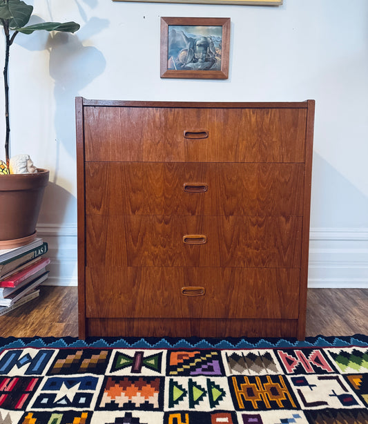 Vintage Teak 4 Drawer Dresser