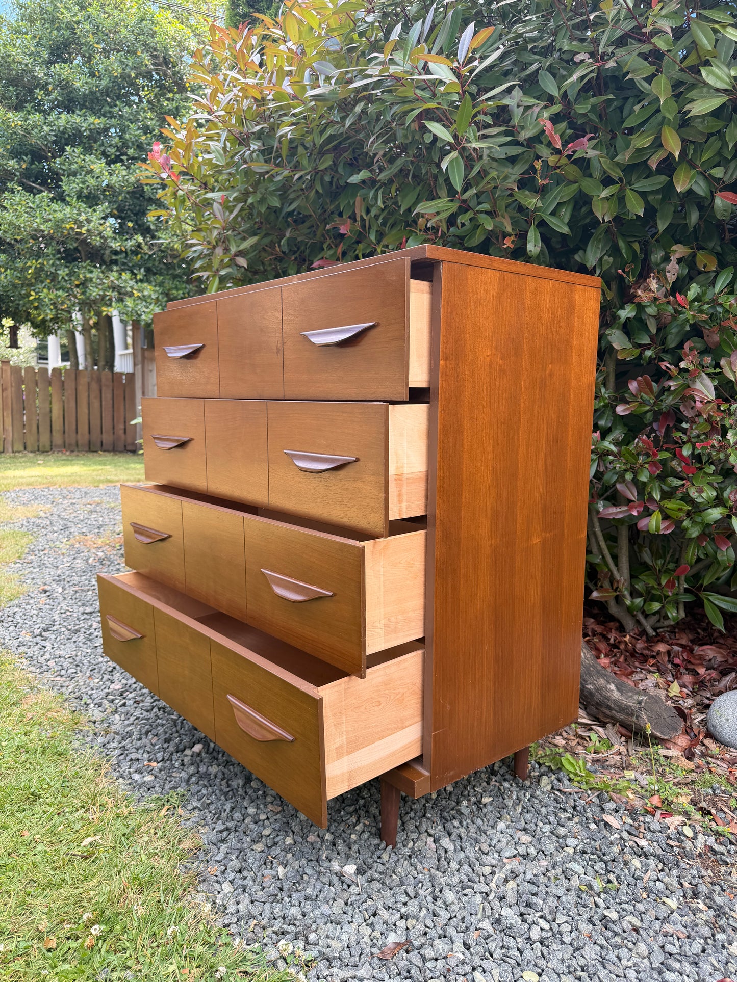 Vintage Walnut Wood Dresser