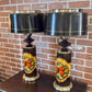 Vintage 70s Brown Metal Lamps