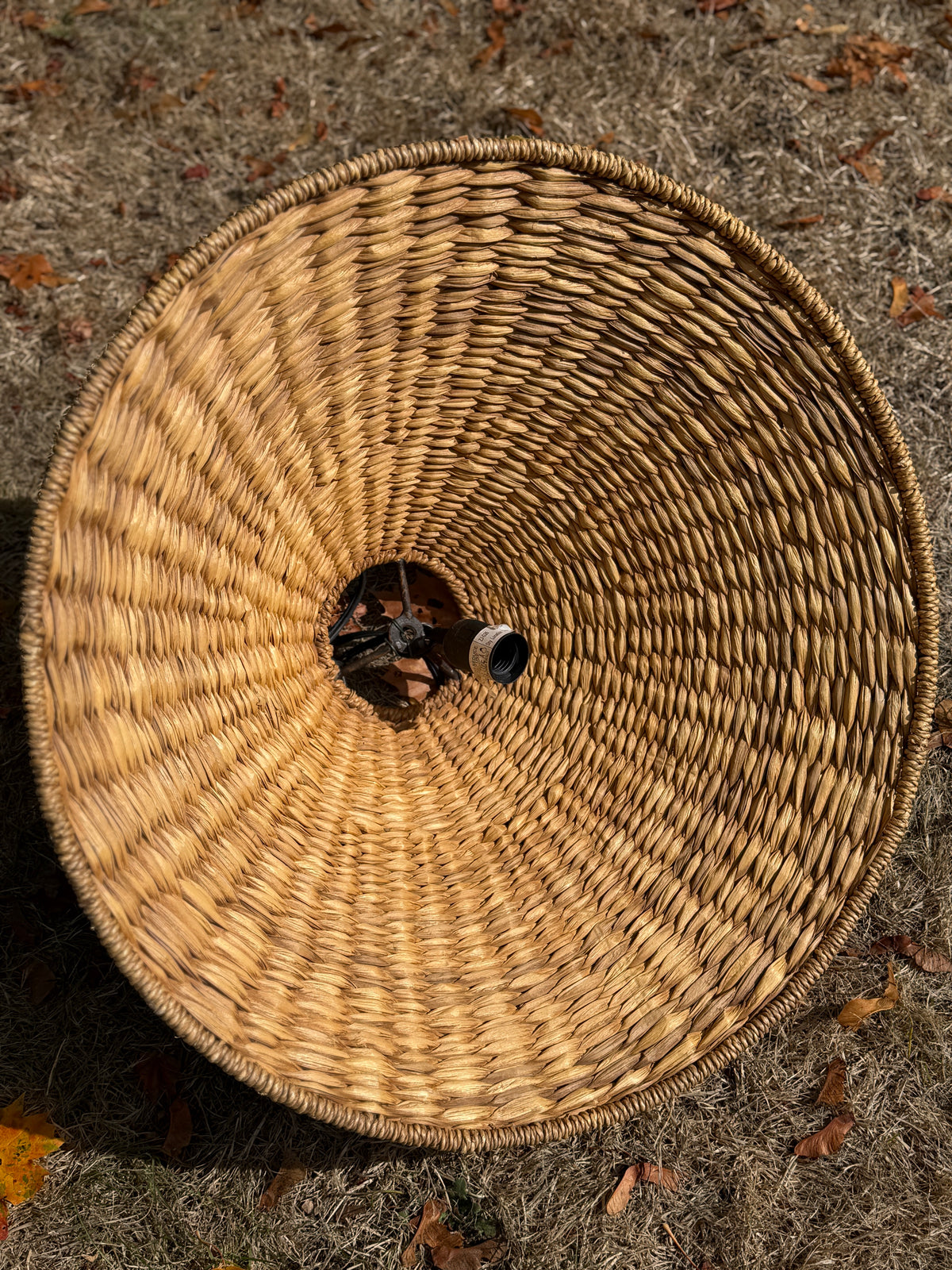 Vintage Wicker Chandelier Hanging Light Shade