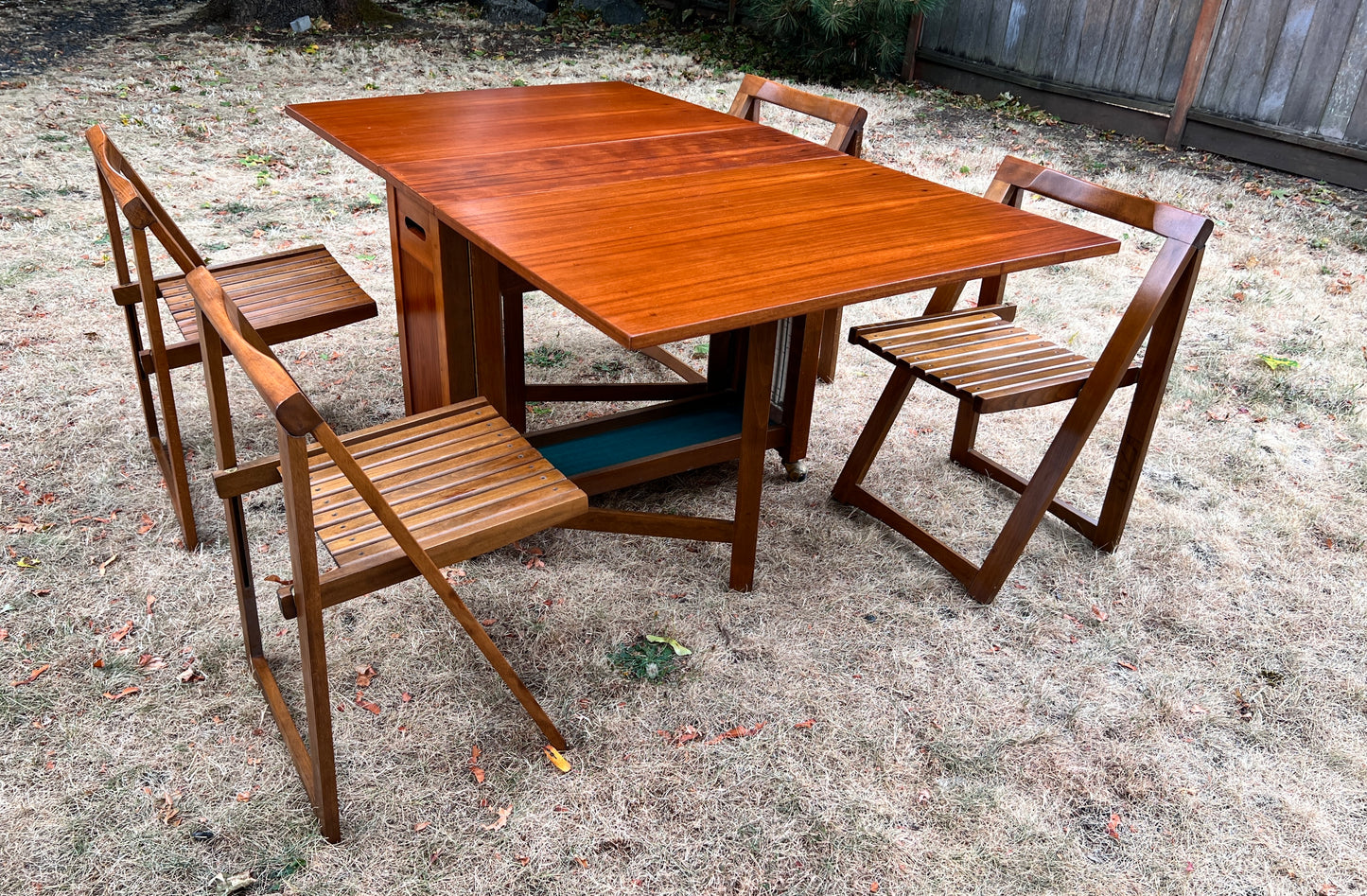 Mid-Century Modern Drop Leaf Table and Chairs