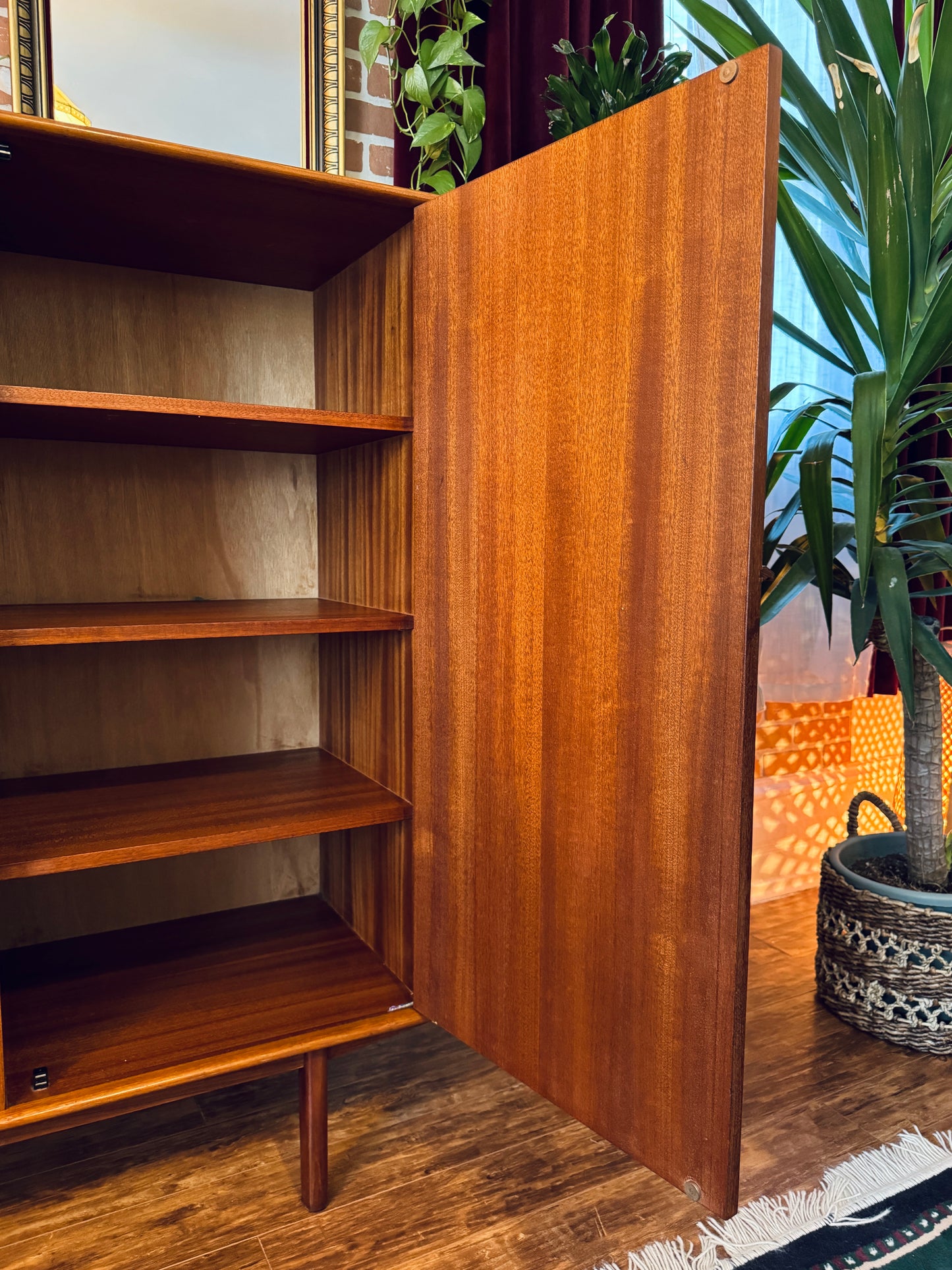 Vintage Danish Teak Armoire Dresser
