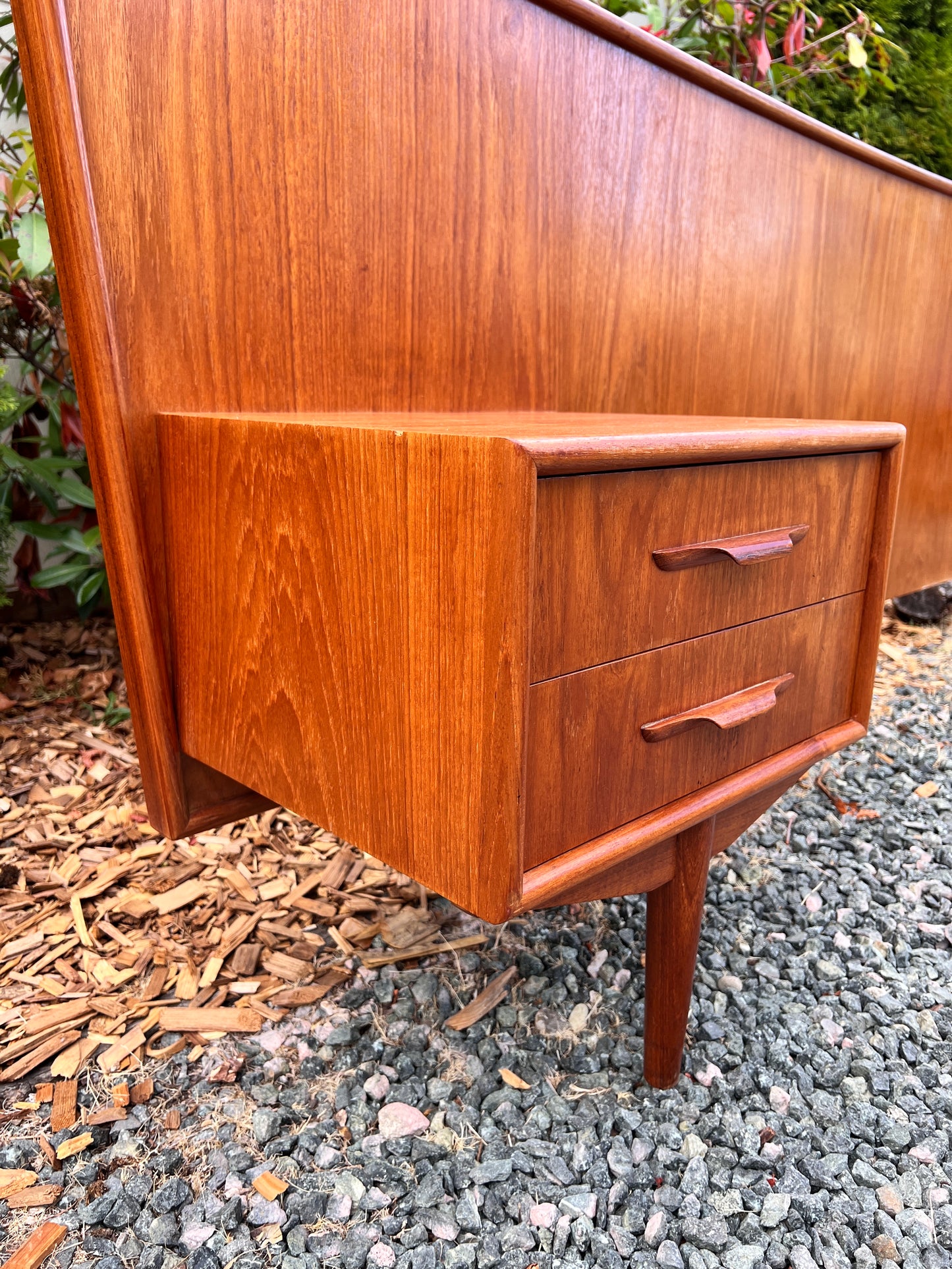 The Hakon Teak Headboard & Nightstands