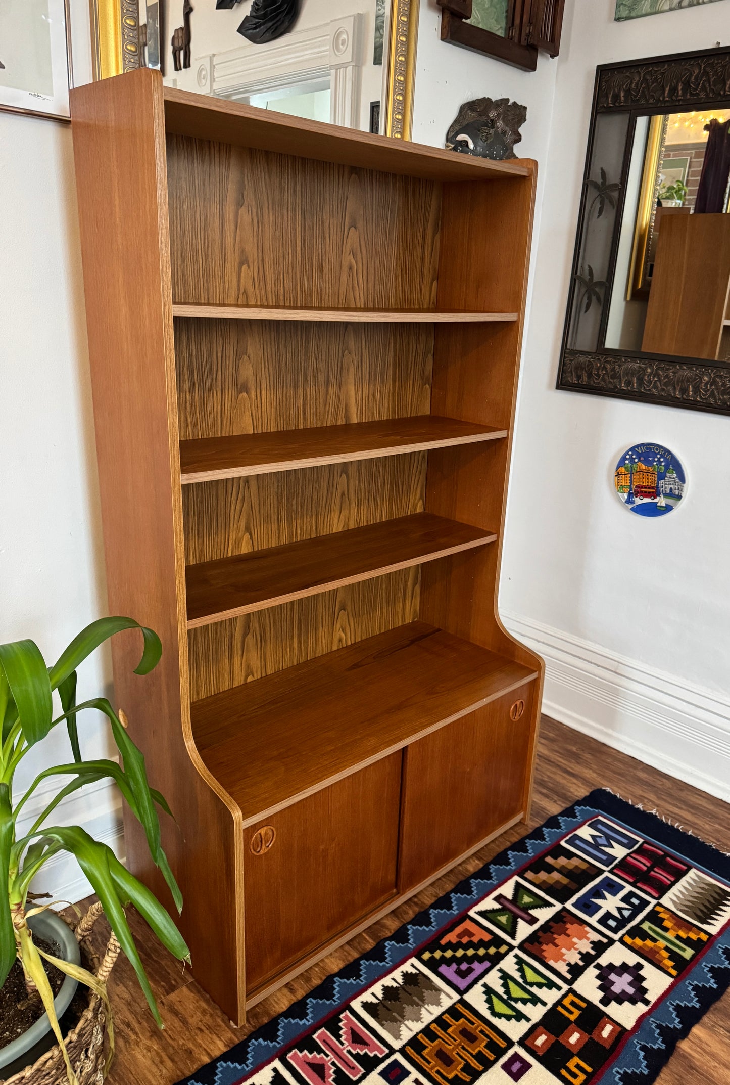 Vintage Danish Teak Bookshelf & Cabinet