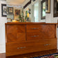 Vintage Walnut Wood 8 Drawer Dresser