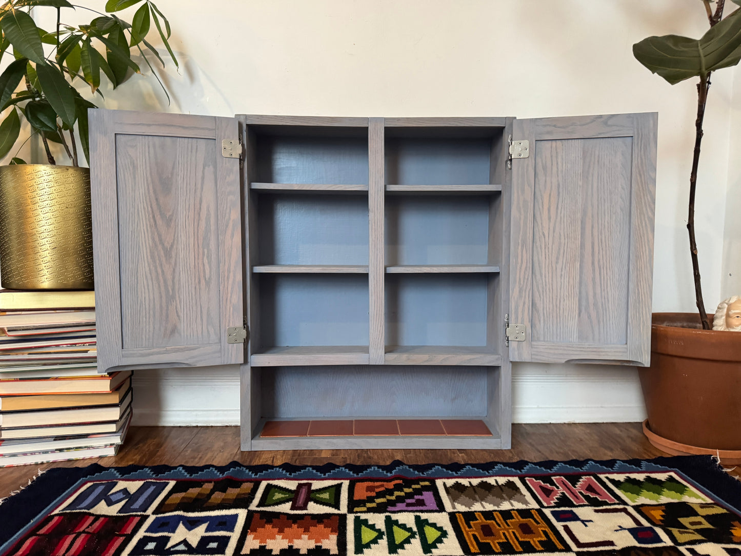Vintage Blue Solid Wood Cabinet