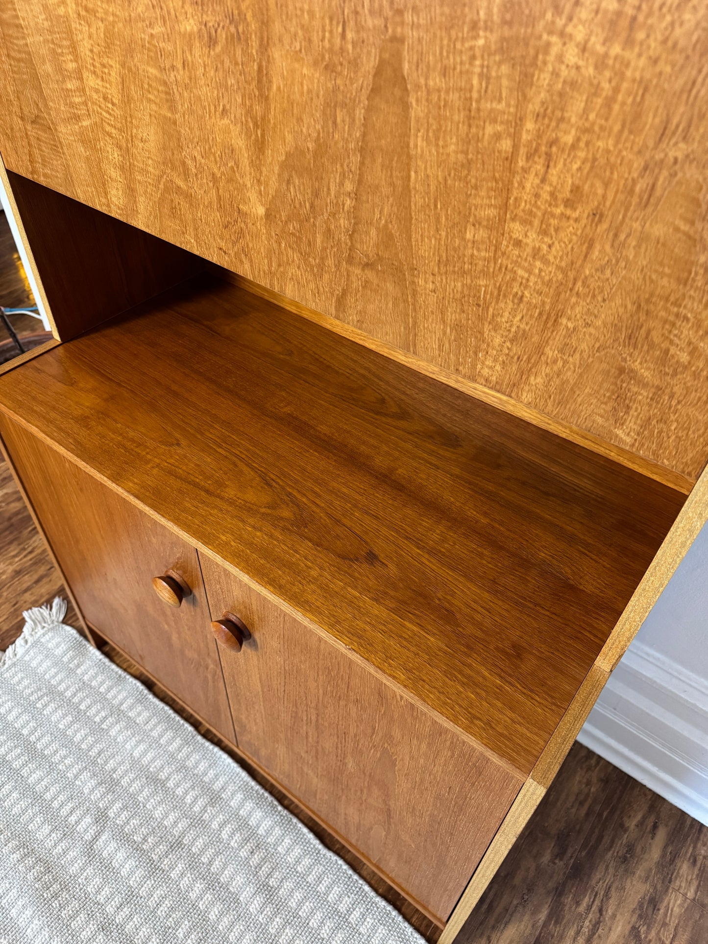 Vintage Teak Bar Cabinet w/ Shelves