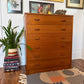 Vintage Teak 6 Drawer Dresser