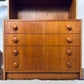 Vintage Teak Bookshelf w/ 4 Drawers