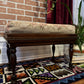 Vintage Dark Solid Oak Ottoman
