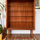 Vintage Teak Bookshelf W/ Glass Shelves