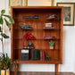 Vintage Teak Bookshelf W/ Glass Shelves