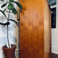 Vintage Danish Teak Wardrobe w/ Sliding Doors — Shelving + Hanging Rail