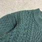 Green Irish Wool Fisherman Cardigan