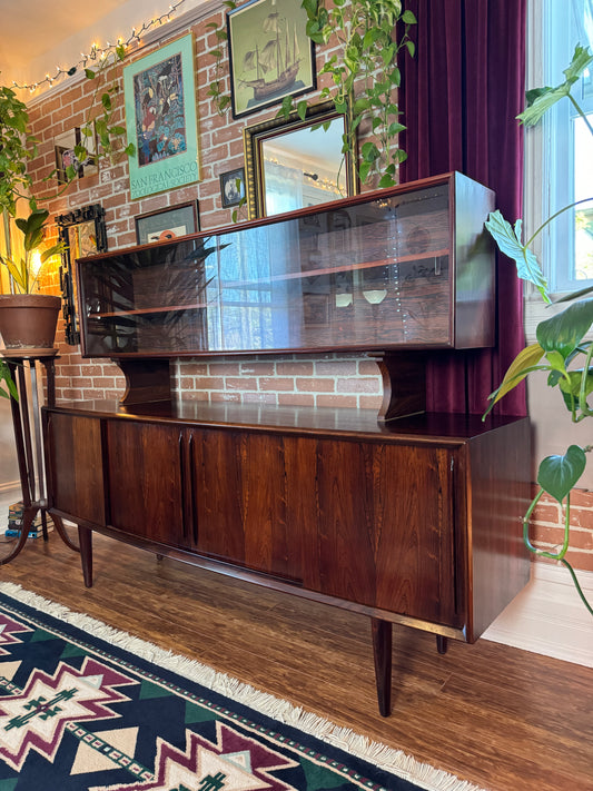 Vintage Danish Rosewood Sideboard & Hutch