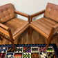 Vintage 60s Walnut Wood Armchairs