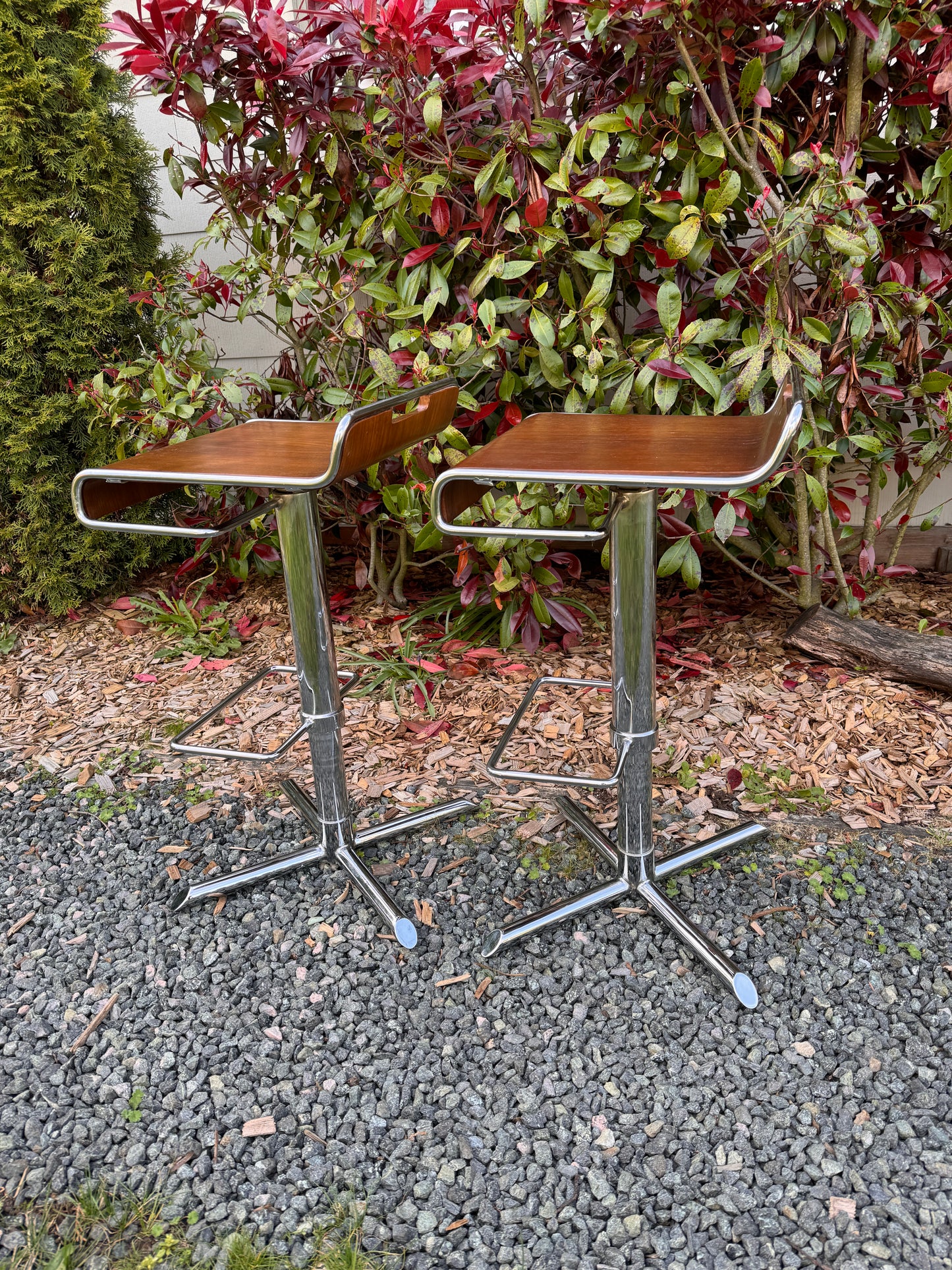 The Bentwood & Chrome Stools