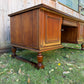 Vintage Walnut Wood Large Executive Office Desk